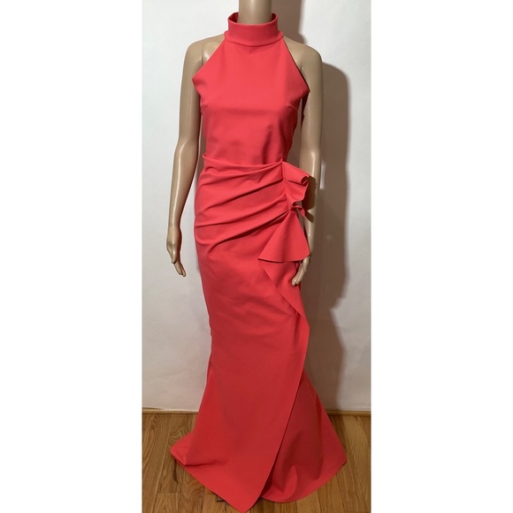 CHIARA BONI GUNDRUM RUFFLE GOWN SZ 8 / it 44 - Picture 2 of 8